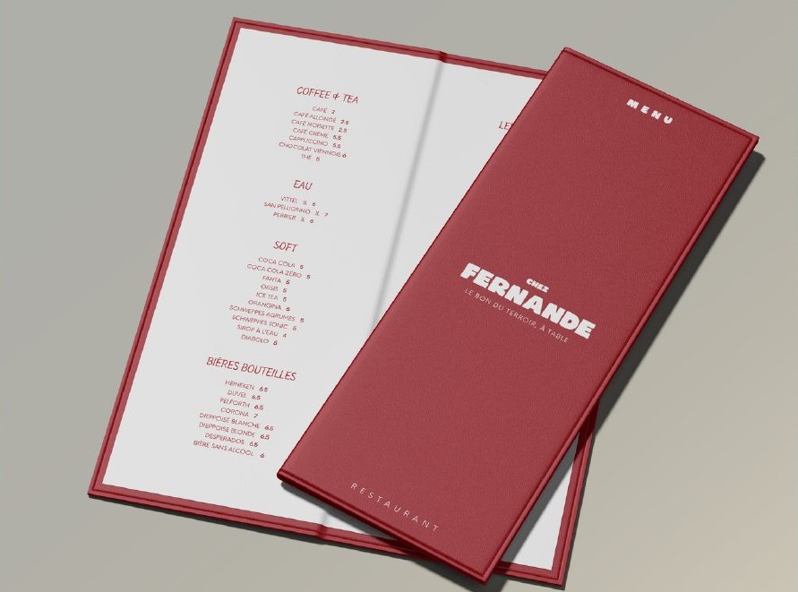 Menu livret, Chez Fernande