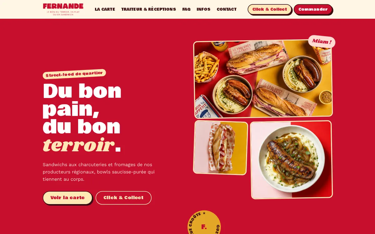 Page d'accueil du projet démo Fernande Street Food