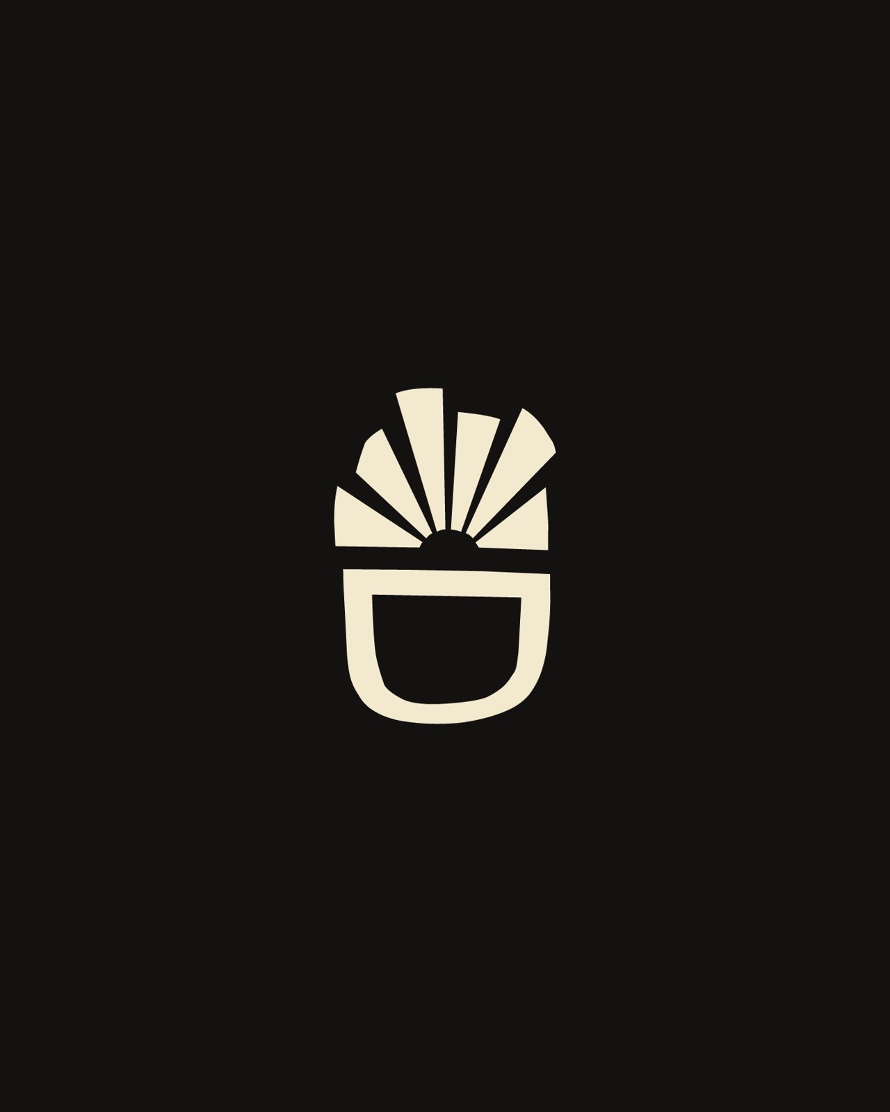 Pictogramme du logo du bar à cocktails Nomade, conçu par le Studio Reveal, sur fond sombre