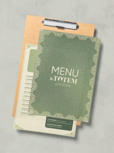 Élaboration d'une charte graphique cohérente incluant le design du menu.
